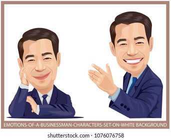 businessman face expressions.illustration vector