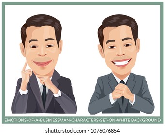 businessman face expressions.illustration vector
