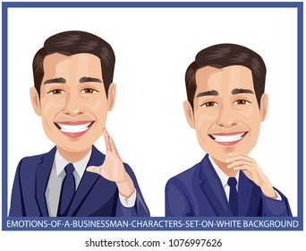 businessman face expressions.illustration vector