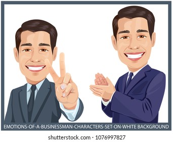 businessman face expressions.illustration vector
