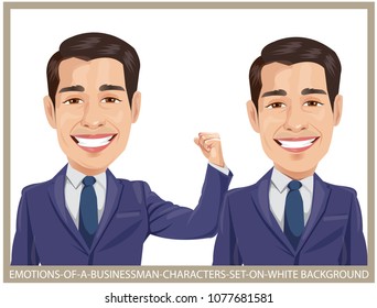 businessman face expressions.illustration vector