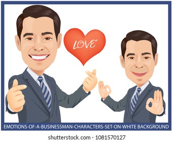 businessman face expressions.illustration vector