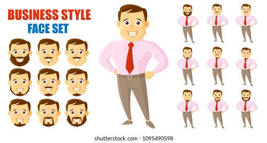 Businessman Face Set Cartoon character