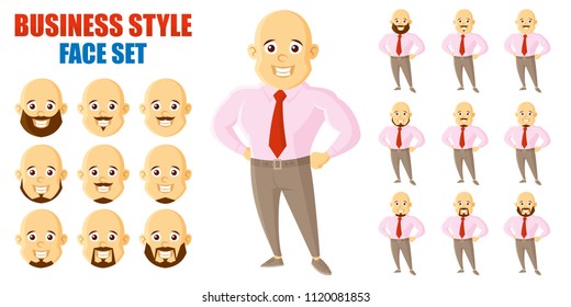 Businessman Face Set Cartoon character