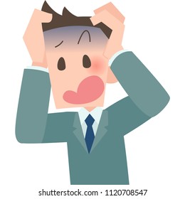 Businessman face turned white