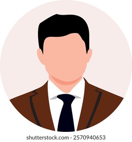 Businessman faceless avatar, icon. Vector illustration.