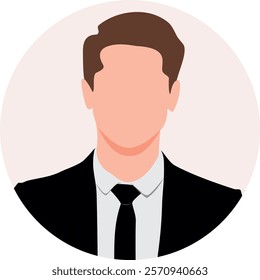 Businessman faceless avatar, icon. Vector illustration.