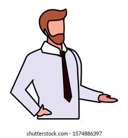 businessman faceless on white background vector illustration design