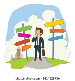  A businessman faces a choice. A lot of ways.