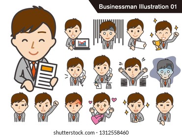 Businessman Facial expression - Vector
