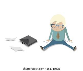 Businessman fail, eps10 vector 