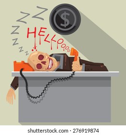 businessman fail left alone, vector