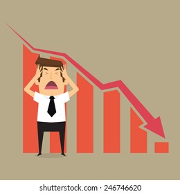 Businessman fail .vector