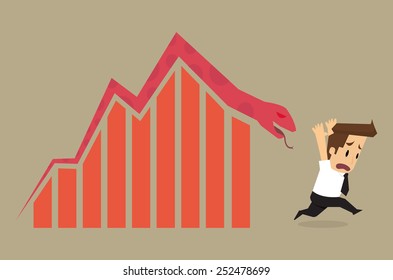 businessman fails. arrow snake.vector