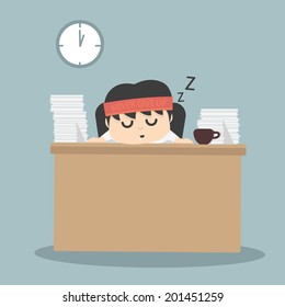 businessman falling asleep