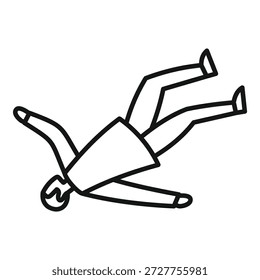 Businessman falling down representing the concept of financial crisis