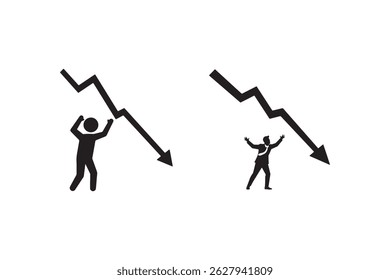 Businessman Falling Down Silhouette - Enfrentando desafios financeiros