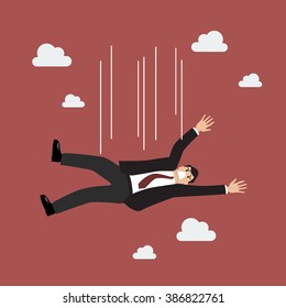 Businessman falling. failed in business