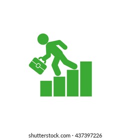 Businessman falling on financial graph icon vector illustration eps10.