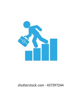 Businessman falling on financial graph icon vector illustration eps10.