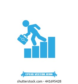 Businessman falling on financial graph icon vector illustration eps10.