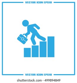 Businessman falling on financial graph icon vector illustration eps10.