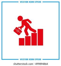 Businessman falling on financial graph icon vector illustration eps10.
