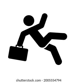 Businessman falls icon People in motion active lifestyle sign