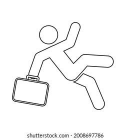 Businessman falls icon People in motion active lifestyle sign