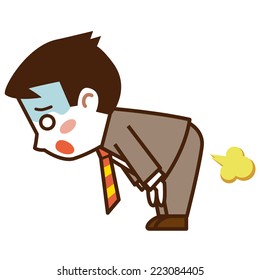 Businessman farts