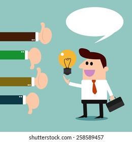 Businessman feedback. Like and dislike. -illustration Vector