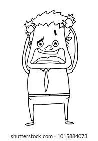 businessman feeling stress illustration