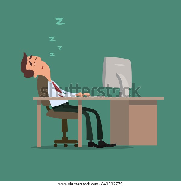 Businessman Fell Asleep Work Vector Image Stock Vector Royalty Free