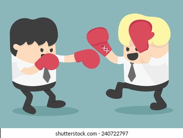 businessman fighting