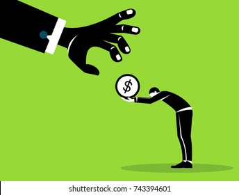 Businessman fighting over dollar currency money sign,business concept.