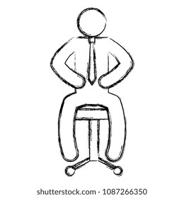 businessman figure in the chair office silhouette avatar