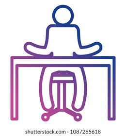 businessman figure in the desk silhouette avatar