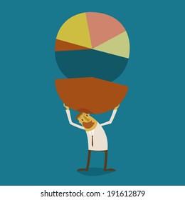 Businessman fill the graph