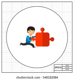 Businessman with final piece icon