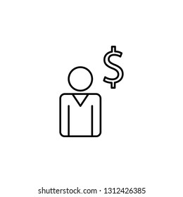 businessman, finance icon. Simple thin line, outline vector of Business management icons for UI and UX, website or mobile application