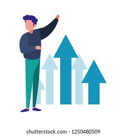 businessman financial arrows growth profit