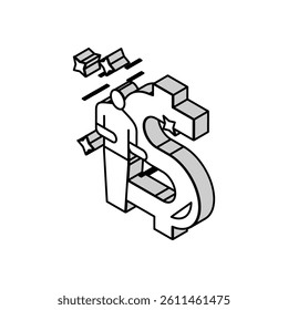 businessman financial freedom money isometric icon vector. businessman financial freedom money sign. isolated symbol illustration