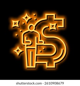 businessman financial freedom money neon light sign vector. businessman financial freedom money illustration