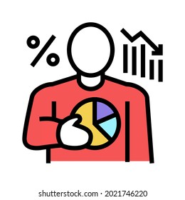 businessman financial losses color icon vector. businessman financial losses sign. isolated symbol illustration