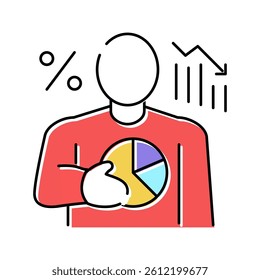 businessman financial losses color icon vector. businessman financial losses sign. isolated symbol illustration
