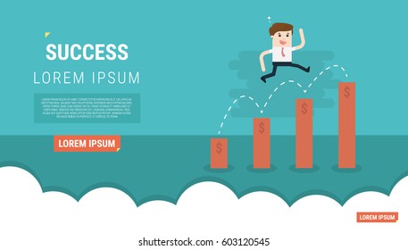 businessman financial progress. vector