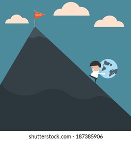 Businessman to find success. Vector illustration