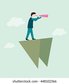 Businessman finding goal