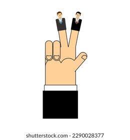 Businessman finger puppet. Puppet business concept