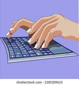 businessman fingers typing on the keyboard

